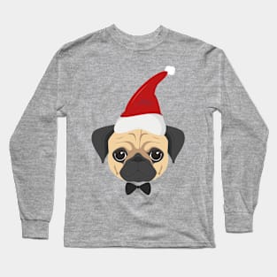 Christmas Santa Pug Long Sleeve T-Shirt